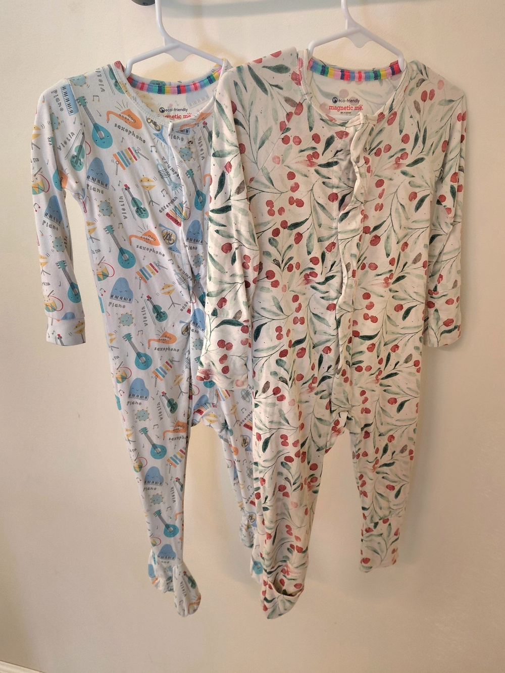Set Of 2 Magnetic Me Modal Baby Footed Pajamas